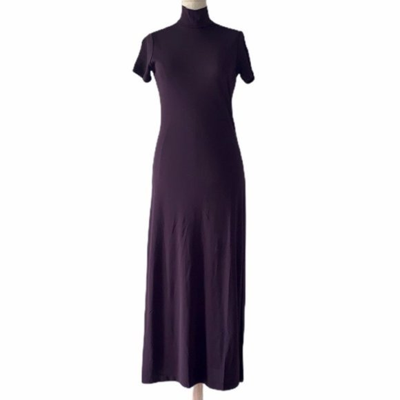 mock turtleneck maxi dress